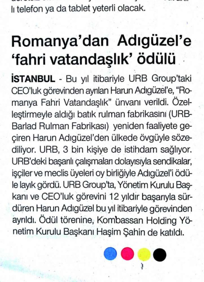 18.11.2012 Tarihli Dünya Gazetesi Haberi