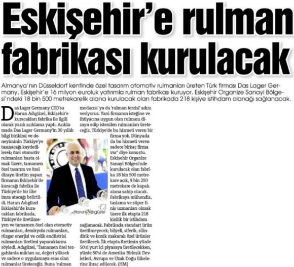 16.01.2013 Tarihli Eskişehir Anadolu Gazetesi Haberi
